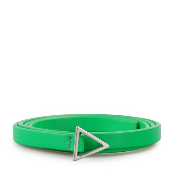 Bottega Veneta - Green Leather Triangle Buckle Belt 